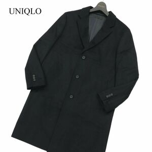 21AW★ UNIQLO ユニクロ 秋冬 ウール カシミヤ チェスター コート Sz.M　メンズ ネイビー　A3T13887_B#N