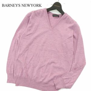 イタリア製★ BARNEYS NEWYORK バーニーズ ニューヨーク 秋冬 ウール100％★ Vネック ニット セーター Sz.46　メンズ　A3T13871_B#K