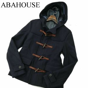 ABAHOUSE アバハウス 秋冬 メルトン ウール★ ダッフル コート Sz.2　メンズ ネイビー　A3T14044_B#N