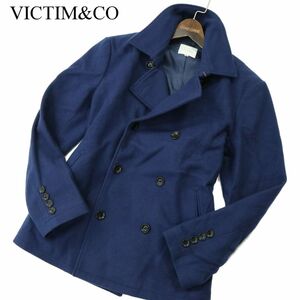 VICTIM&CO ヴィクティム 秋冬 スリム★ Pコート ジャケット Sz.M　メンズ ネイビー　A3T14041_B#N