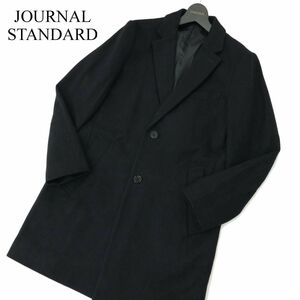 JOURNAL STANDARD ジャーナルスタンダード IN.TES.PRA. イタリア製生地★ ウール チェスター コート Sz.M　メンズ ネイビー　A3T14175_B#N