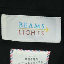 BEAMS LIGHTS ビームス ライツ 秋冬 ヘリンボーン柄★ 裏起毛 Pコート Sz.S　メンズ ネイビー　A3T13747_B#N_画像5