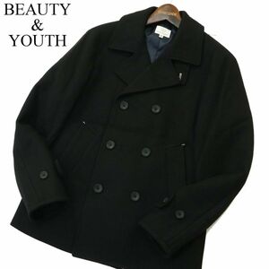 BEAUTY&YOUTH ユナイテッドアローズ 秋冬 メルトン ウール★ 裏地切替 Pコート Sz.M　メンズ　A3T14346_B#N