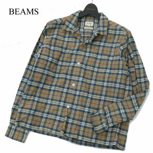 BEAMS ビームス 秋冬 長袖 ワーク チェック★ ネル シャツ Sz.S　メンズ　A3T14386_C#B