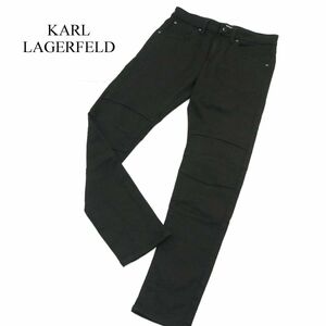 KARL LAGERFELD カール ラガーフェルド 膝切替★ ストレッチ スキニー パンツ Sz.30　メンズ 黒　A3B05439_B#R