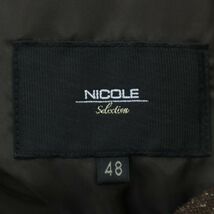 NICOLE Selection ニコル セレクション 秋冬 リアル ファー★ ウール ツイード フーディー ダウン ジャケット Sz.48　メンズ　A3T14644_C#N_画像5