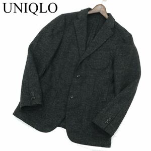 UNIQLO ユニクロ 秋冬 ウール ブレンド★ 起毛 2B アンコン テーラード ジャケット Sz.L　メンズ グレー　A3T14771_C#N