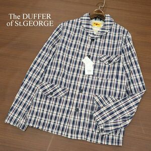 【新品 未使用】 Duffer ダファー 通年 ショールカラー★ コットン チェック ジャケット Sz.L　メンズ　A3T14735_C#O