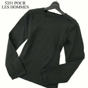 5351 POUR LES HOMMES 5351プールオム 通年★ 長袖 カットソー ロンTシャツ Sz.2　メンズ グレー 日本製　A3T14815_C#F