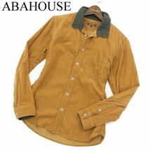 ABAHOUSE アバハウス 秋冬 スタンドカラー★ 長袖 コーデュロイ スリム シャツ Sz.2　メンズ　A3T14785_C#B_画像1