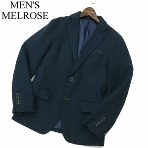 MEN'S MELROSE メンズメルローズ 秋冬 フェイクチーフ★ カラー ホームスパン ツイード テーラード ジャケット Sz.3　メンズ　A3T14767_C#N