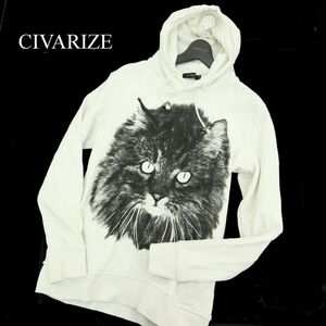 CIVARIZE シヴァーライズ 通年 Lazy★ ねこ キャット スウェット プルオーバー フーディー パーカー Sz.44　メンズ 白　A3T14946_C#I