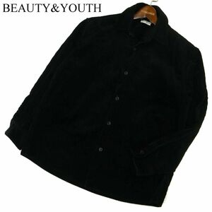 BEAUTY&YOUTH ユナイテッドアローズ 秋冬 長袖 BY クリア 6W コーデュロイ★ ビッグシルエット シャツ Sz.M　メンズ 黒　A3T15011_C#B