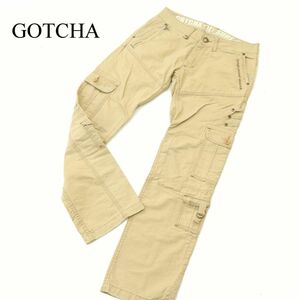 GOTCHA ガッチャ ロゴ刺繍★ 切替 ストレート カーゴ パンツ Sz.M　メンズ サーフ　A3B05705_C#R