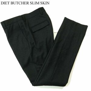 DIET BUTCHER SLIM SKIN ダイエットブッチャー スリムスキン 秋冬 ウール100%★ 裏起毛 スラックス パンツ Sz.1　メンズ 灰　A3B05729_C#Q