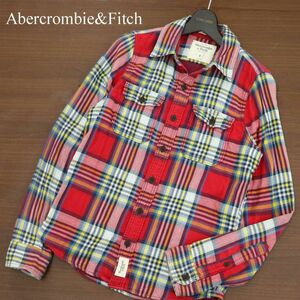 Abercrombie&Fitch Abercrombie & Fitch through year long sleeve Work * check shirt Sz.S men's A3T15137_C#C