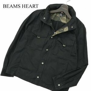 BEAMS HEART ビームス ハート 通年 フード収納★ M-65 ミリタリー フィールド ジャケット ブルゾン Sz.S　メンズ 黒　A3T15149_C#O