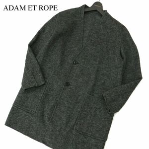 ADAM ET ROPE アダム エ ロペ 秋冬 ウール★ ノーカラー コート Sz.L　メンズ グレー　A3T15178_C#N