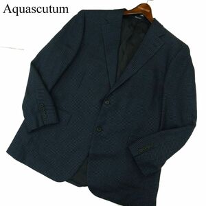 Aquascutum アクアスキュータム 通年 総裏 絹 シルク100%★ テーラード ジャケット Sz.104BB7　メンズ 日本製 大きいサイズ　A3T15013_C#O