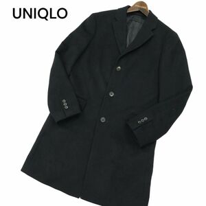 UNIQLO ユニクロ 秋冬 ウール カシミヤ★ チェスター コート Sz.S　メンズ ネイビー　A3T15072_C#N