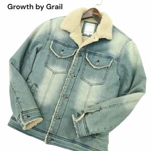 Growth by Grail グロースバイグレイル USED加工★中綿 裏ボア デニム シェルパ ランチ ジャケット Gジャン Sz.L　メンズ　A3T15085_C#N