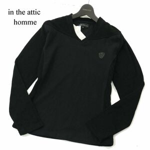 新品 未使用★ in the attic homme インジアティック オム パイル切替 長袖 ニット カットソー ロンTシャツ Sz.M　メンズ 黒　A3T15231_C#F