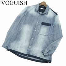 VOGUISH ヴォーギッシュ ルパート 通年 USED加工★ 長袖 切替 デニム シャツ Sz.L　メンズ　A3T15279_C#C_画像1