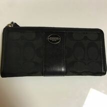 COACH 長財布　L字ファスナー　コーチ　シグネチャー BLACK ブラック　ブランド　メンズ　レディース_画像1