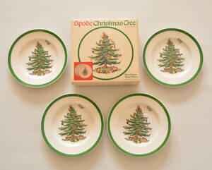 【 Spode スポード 】クリスマスツリー 16cm プレート 4枚セット /クリスマス/Christmas Tree