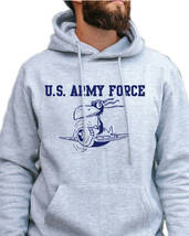 【8oz パーカー】【ARMY FORCE】【X-LARGE】【グレー紺】【GILDAN男女兼用】【STCK.】]【ST/【新品.】]【N_画像2