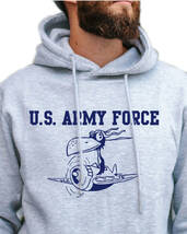 【8oz パーカー】【ARMY FORCE】【X-LARGE】【グレー紺】【GILDAN男女兼用】【STCK.】]【ST/【新品.】]【N_画像3