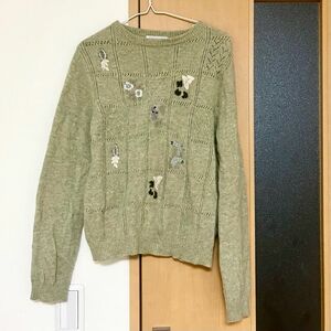 【chambre de charme】ラムウール　植物の庭刺しゅう　プルオーバー RALPH LAUREN POLO