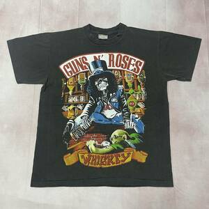 90s GUNS N' ROSES ガンズアンドローゼズ whiskey Tシャツ Lサイズ