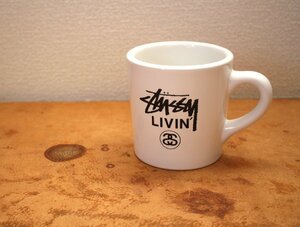 ○未使用品ステューシー/ＳＴＵＳＳＹ『マグカップlivin*白*定価￥2.310』古着のgplus広島 2312s3　