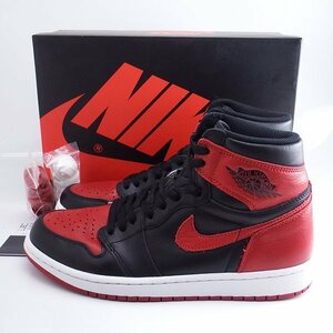 極美品 NIKE AIR JORDAN1 RETRO HIGH OG BANNED us9.5 27.5cm 555088-001 ナイキ エアジョーダン1 バーンド BRED