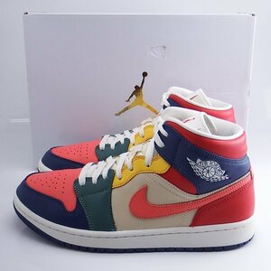 美品 NIKE WMNS AIR JORDAN 1 MID SE DN3738-400 Multi Color US11 28cm ナイキ ジョーダン1ミッド マルチカラー