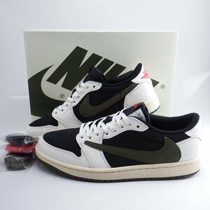 極美品 Travis Scott × Nike WMNS Air Jordan1 Low OG Medium Olive us10 27cm DZ4137-106