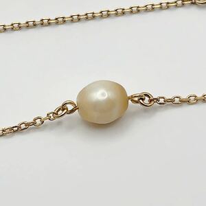 １円〜　ミキモト　MIKIMOTO　1珠パールネックレス　チョーカー　K14　K18 重量1.8g