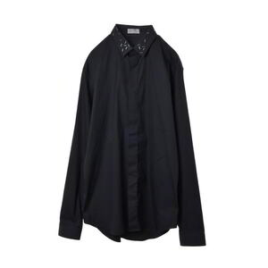 Dior HOMME ステープラー ラペル装飾 比翼 ドレスシャツ 39 ブラック ディオールオム KL4BU2BK21