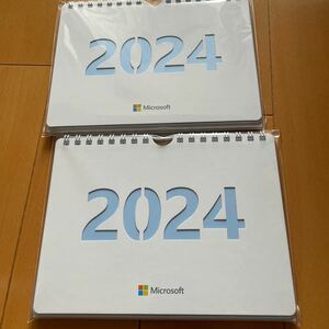 マイクロソフト　卓上カレンダー　2024 2冊セット
