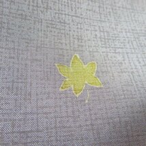 ★着物10★ 1円 絹 訪問着 縞大島紬 刺繍 女の子 桜 楓 袷 身丈164cm 裄64.5cm [同梱可] ☆☆☆☆_画像9