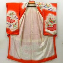 ★着物10★ 1円 絹 子供着物 ジュニア用 女の子用 七五三 金彩 袷 身丈149cm 裄62cm [同梱可] ☆☆_画像9