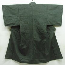 ★着物10★ 1円 絹 アンサンブル 男性用 髭紬 単衣 身丈138cm 裄69cm [同梱可] ☆☆_画像2