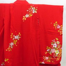 ★着物10★ 1円 絹 子供着物 女の子用 ジュニア用 七五三 七歳用 襦袢・帯・小物セット 袷 身丈130cm 裄49cm [同梱可] ☆☆☆☆_画像7