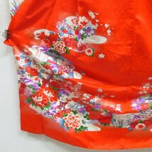 ★着物10★ 1円 絹 子供着物 女の子用 ジュニア用 金彩 帯・襦袢セット 袷 身丈137cm 裄55.5cm [同梱可] ☆☆_画像8