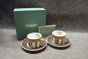 ★120327　BERNARDAUD LIMOGES ベルナルド リモージュ　カップ&ソーサー GRAND VERSAILLES 二客 箱付　★　