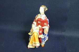 ★120521 細工物 中国陶器人形 林偉東 貴婦人 美人置物 中国古玩 陶磁器 インテリア 唐物 ★