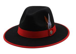 フェルトハット (F243) ウールハット 帽子 礼帽 メンズ レディース 紳士帽 欧米風 おしゃれ フォーマル カジュアル 黒