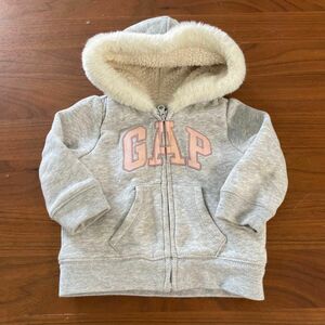 babyGap ボアパーカー アウター グレー ベビー 70 GAP ベビーギャップ 女の子 キッズ 子供服