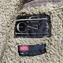 ディーゼル【超希少！！圧倒的存在感】DIESEL 裏ボア メルトンウール 中綿 ピーコート チェック柄 Mサイズ チェスターコート 赤キャメル_画像9